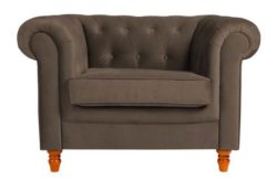 Collection Chesterfield Fabric Chair - Chocolate